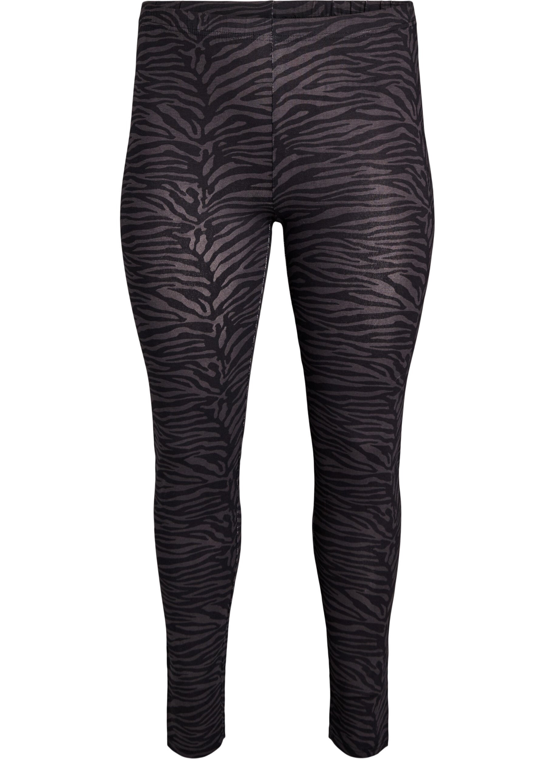 Zizzi Viskose Leggings mit Druck, Schwarz, Packshot image number 0