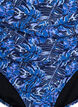 Hoch taillierte Bikinihosen mit Muster, Blau, Packshot image number 2