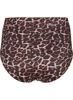 Bikini-Slips mit Druck und hoher Taille, Autentic Leopard, Packshot image number 1