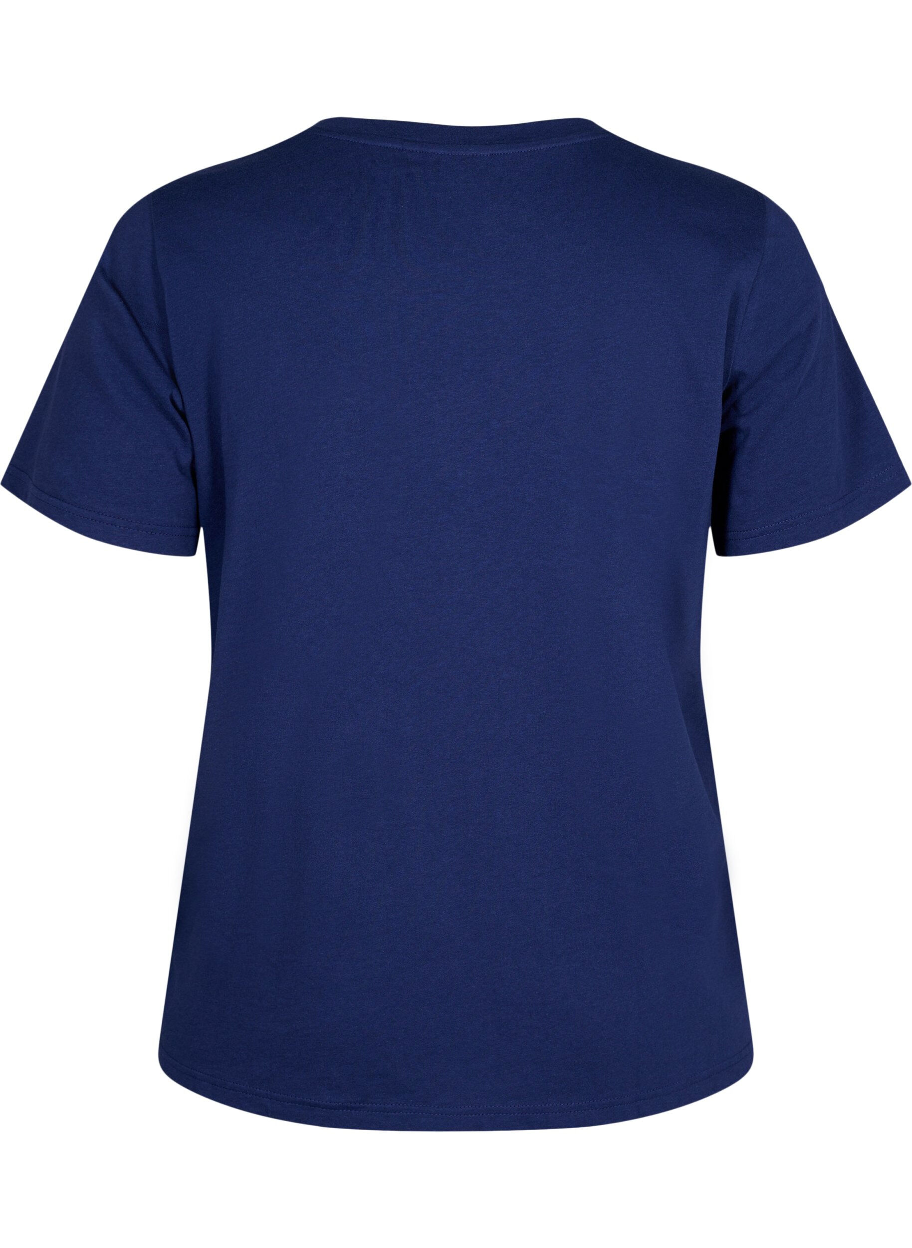 Zizzi T-Shirt aus Baumwolle mit Rundhalsausschnitt und Aufdruck, Medieval B.W. Hearts, Packshot image number 1