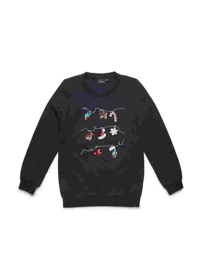 Weihnachts-Sweatshirt für Kinder, Black Decoration, Packshot image number 0