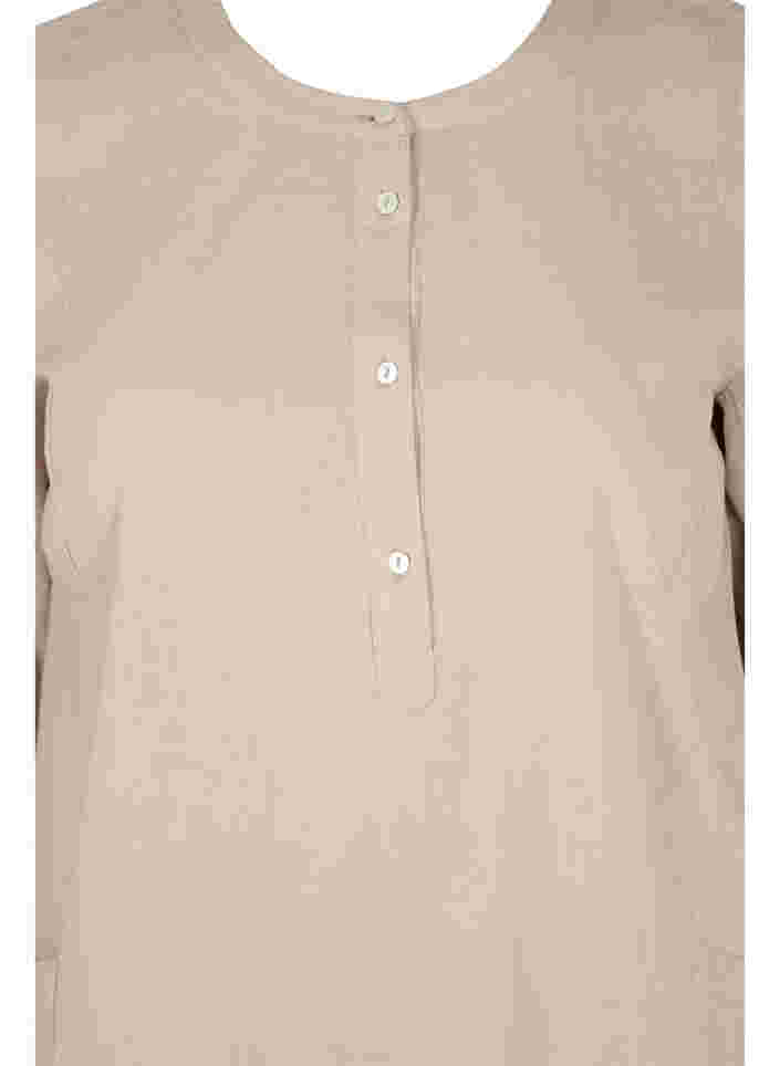 Kurzarm Tunika aus Baumwolle mit Taschen, Simply Taupe, Packshot image number 2