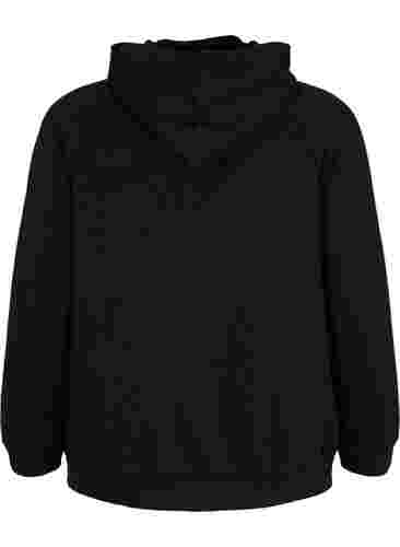 Sweat-Cardigan mit Kapuze und Taschen, Black, Packshot image number 1