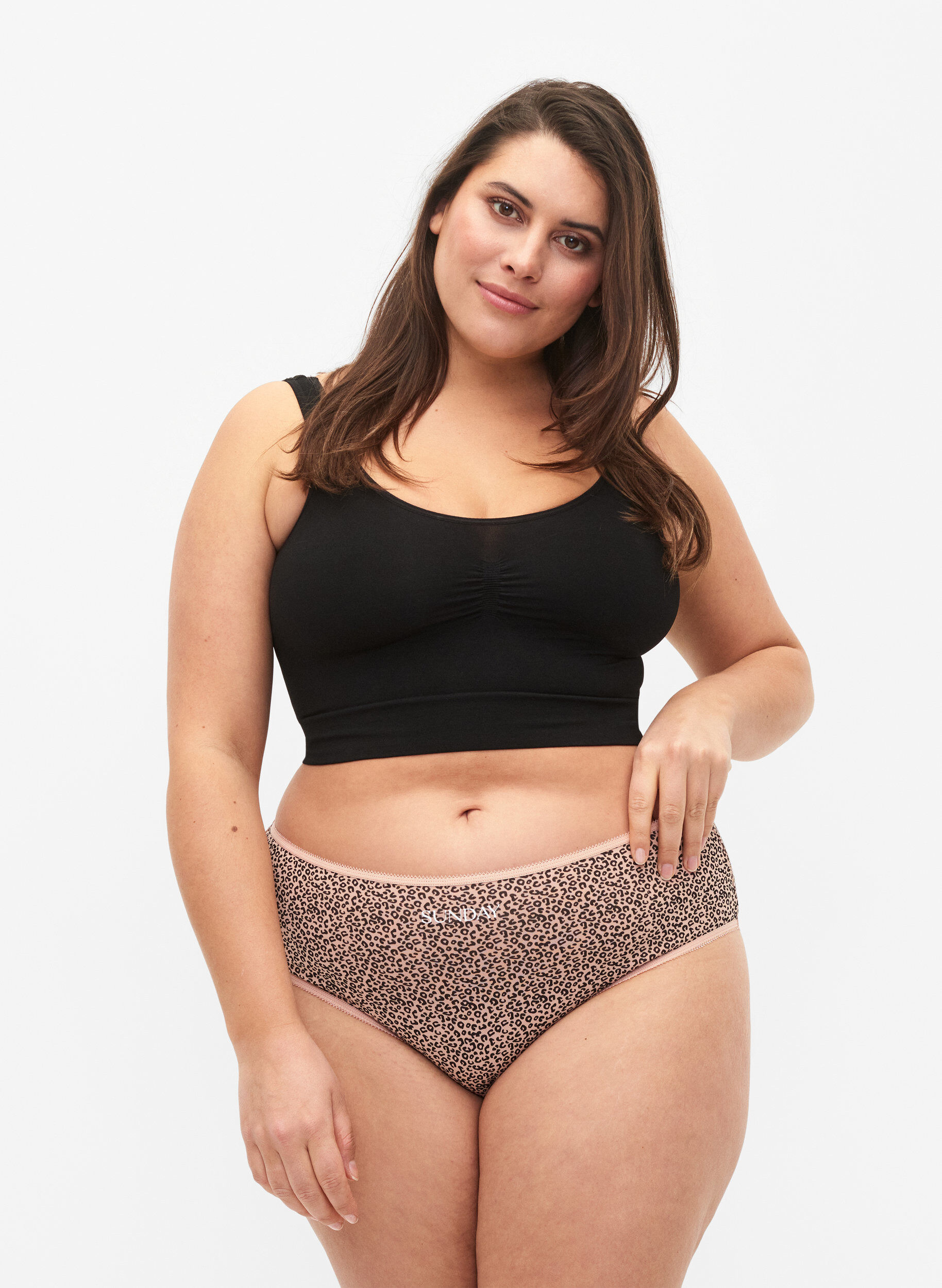 Zizzi 7er Pack Slips mit regul&auml;rer Taille, Blue Multi Pack , Model image number 0