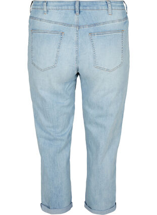 Hochgekrempelte 7/8-Jeans mit hoher Taille, Light blue denim, Packshot image number 1