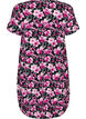 Kurz&auml;rmliges Baumwollkleid mit Aufdruck, Schwarz, Packshot image number 1