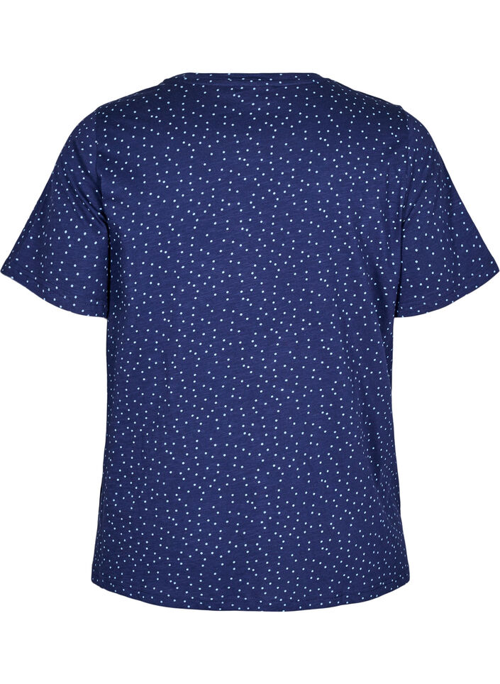 T-Shirt aus Bio-Baumwolle mit Punkten, Blau, Packshot image number 1