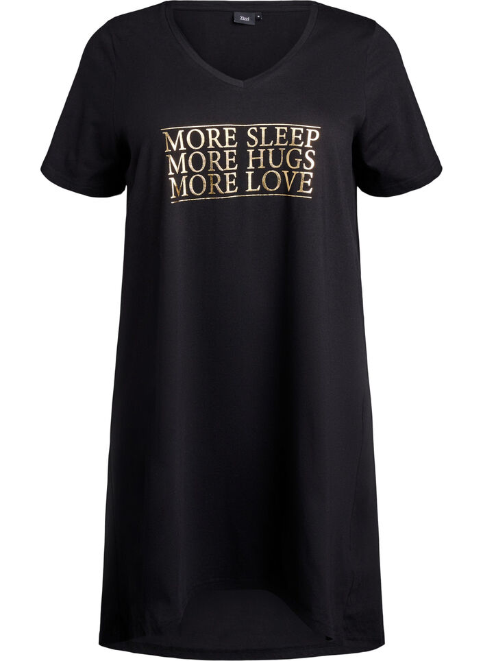 Nachthemd aus Bio-Baumwolle mit V-Ausschnitt, , Packshot image number 0