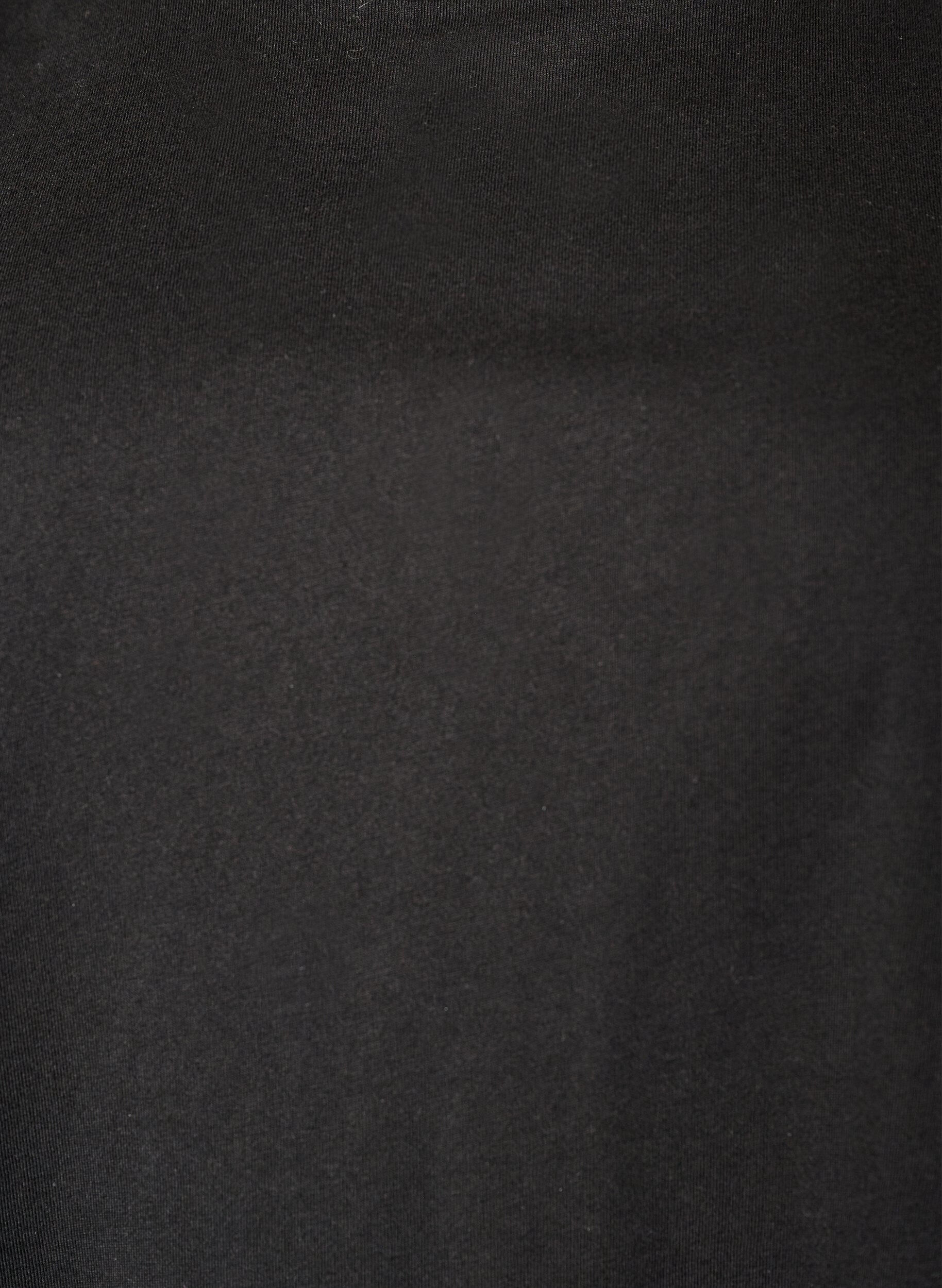 Zizzi T-Shirt mit asymmetrischem Spitzensaum, Schwarz, Packshot image number 2