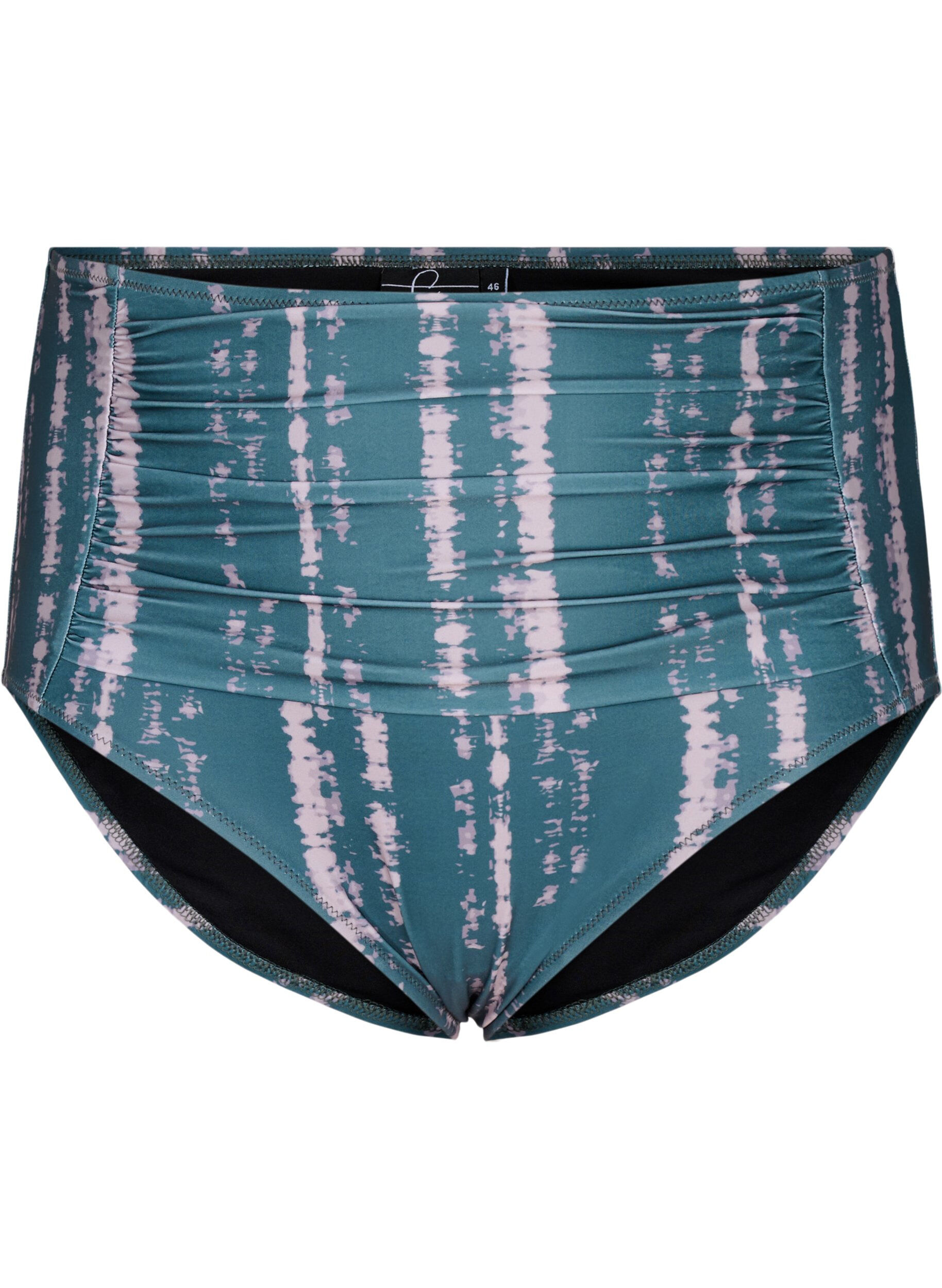 Zizzi Extra hoch taillierte Bikini-Hose mit Print, Gr&uuml;n, Packshot image number 0