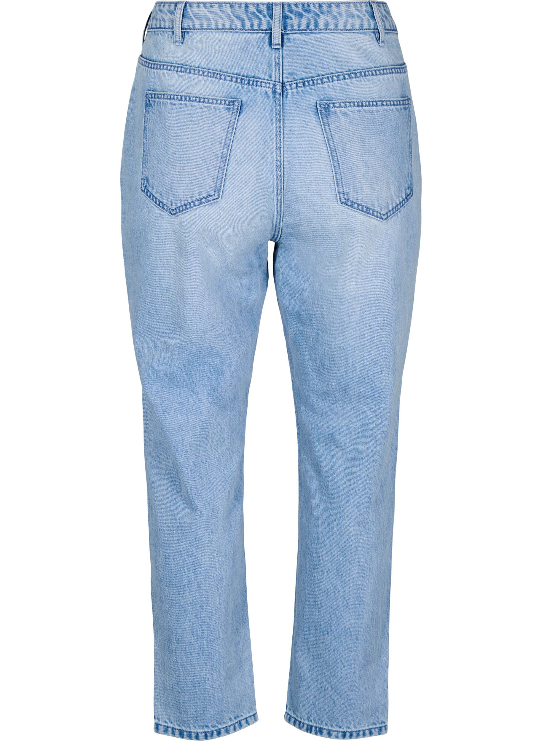 Zizzi Mille Mom Fit Jeans mit Destroyed-Details, Blau, Packshot image number 1
