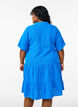 Kurzes A-Linien-Kleid aus Baumwollmusselin, Blau, Model image number 2