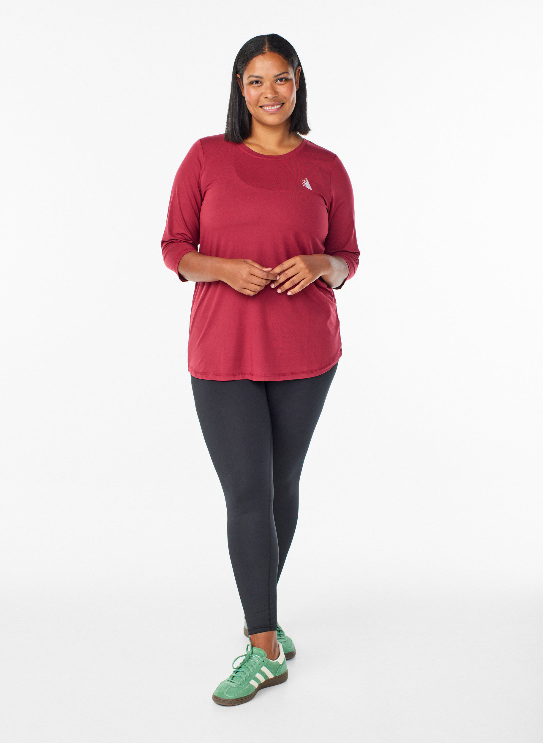 ZizziTrainingsshirt mit 3/4-&Auml;rmeln, Rot, Model image number 1
