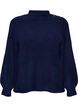 Pullover aus Rippstrick mit Puff&auml;rmeln und Kn&ouml;pfen, Blau, Packshot image number 0