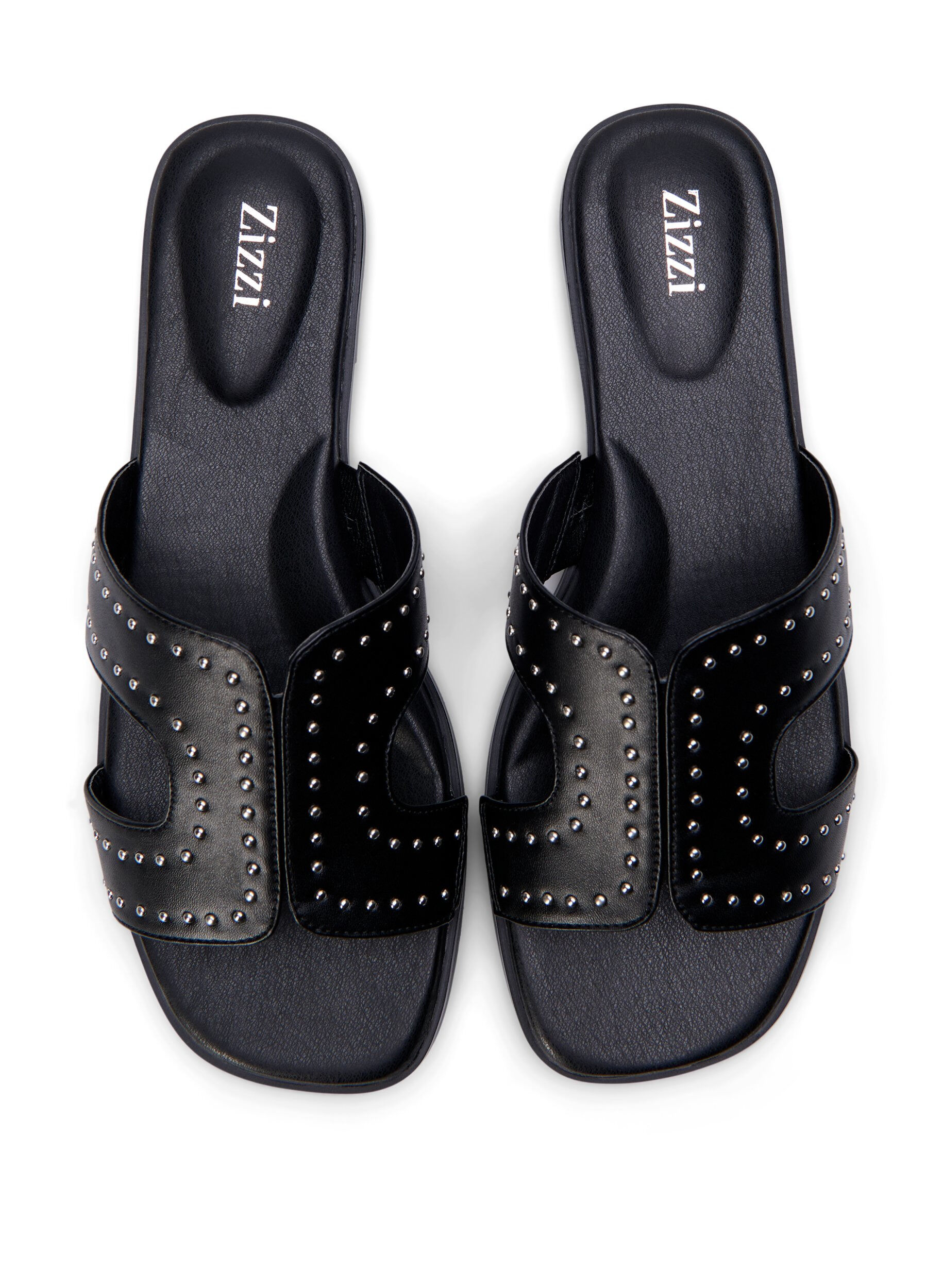 Zizzi Extra-Weite - Flache Sandalen mit Nieten, Schwarz, Packshot image number 2