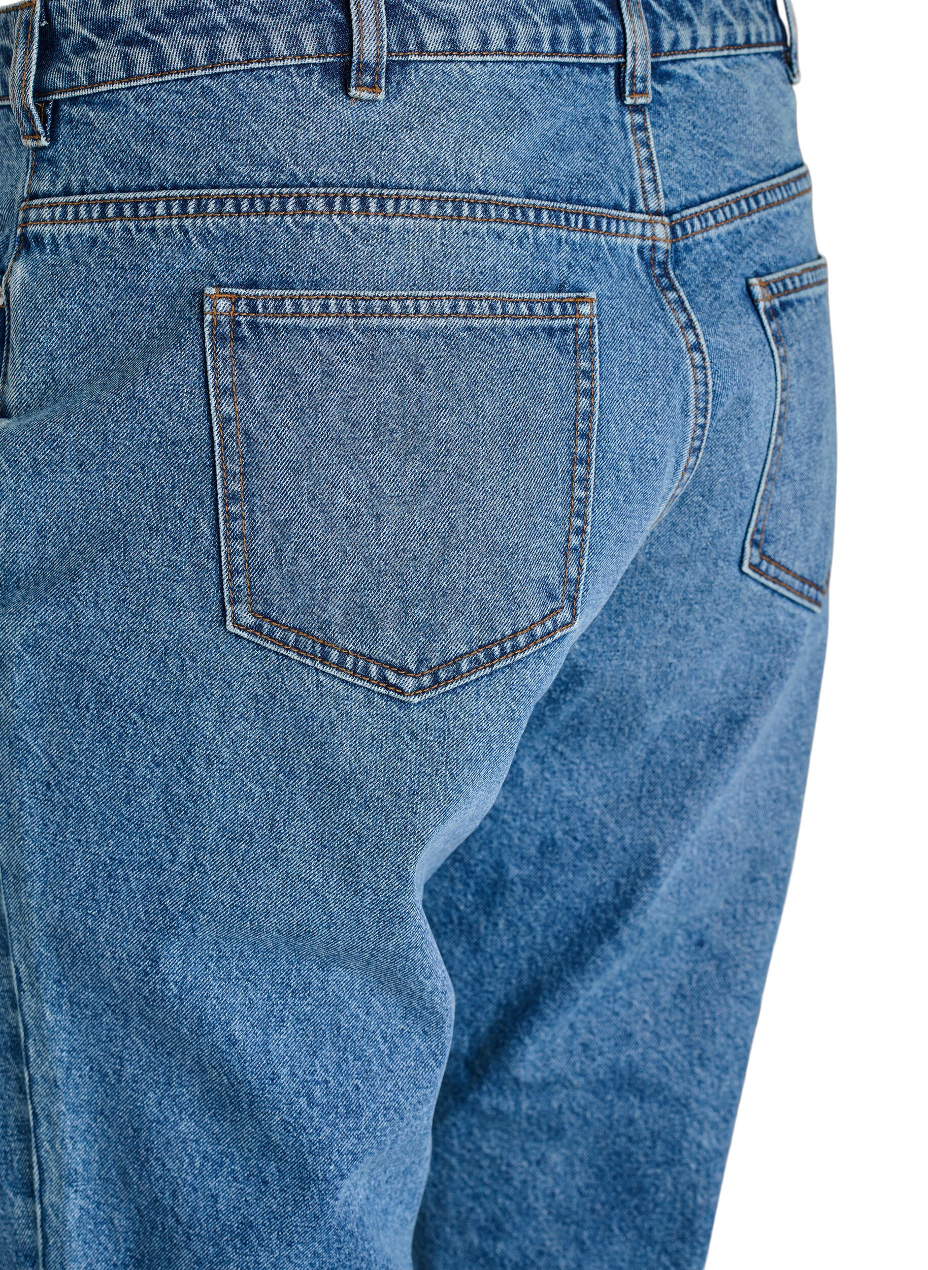 ZizziMille Mom-Fit-Jeans mit hoher Taille, Blau, Packshot image number 3