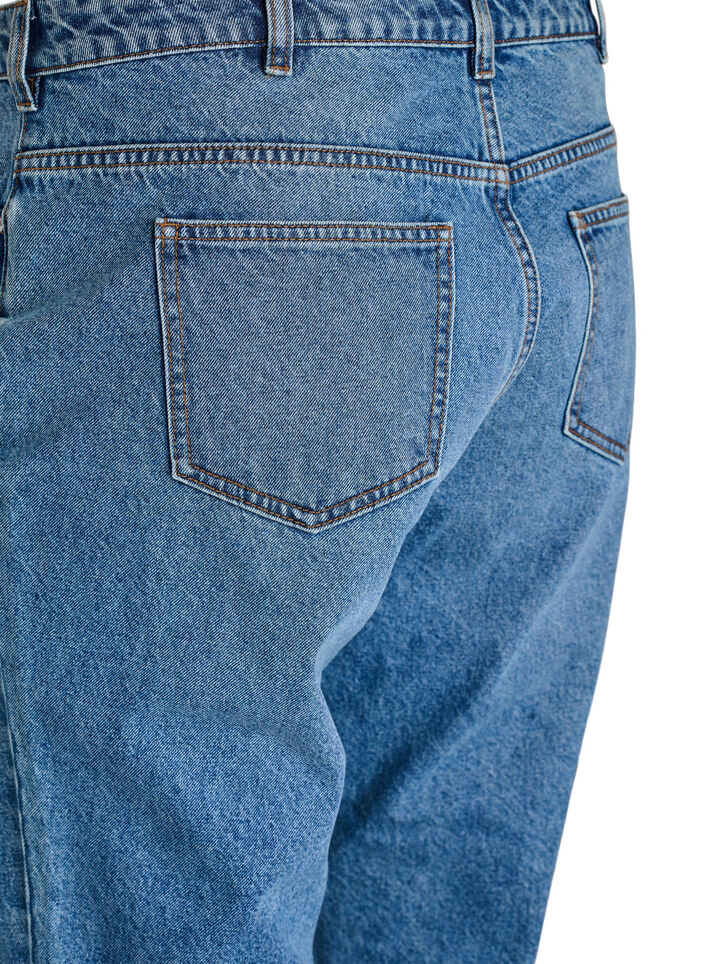Mille Mom-Fit-Jeans mit hoher Taille, Blau, Packshot image number 3
