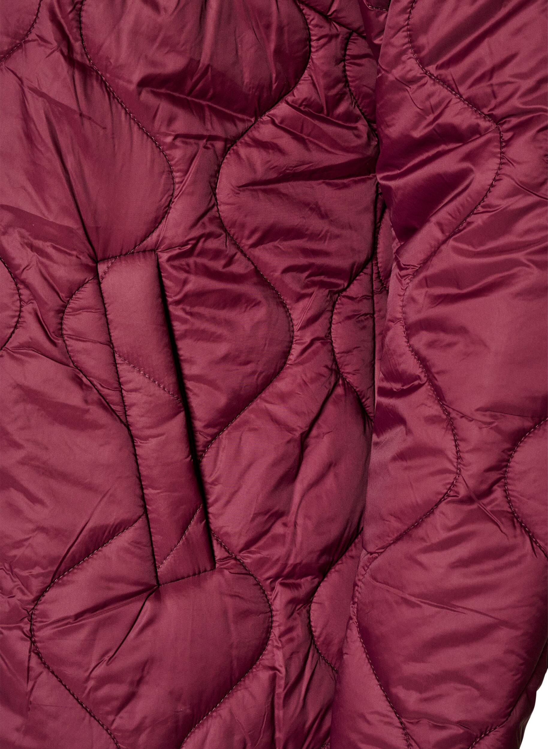 ZizziSteppjacke mit Druckkn&ouml;pfen und Rundhalsausschnitt, Dunkles Bordeaux, Packshot image number 3