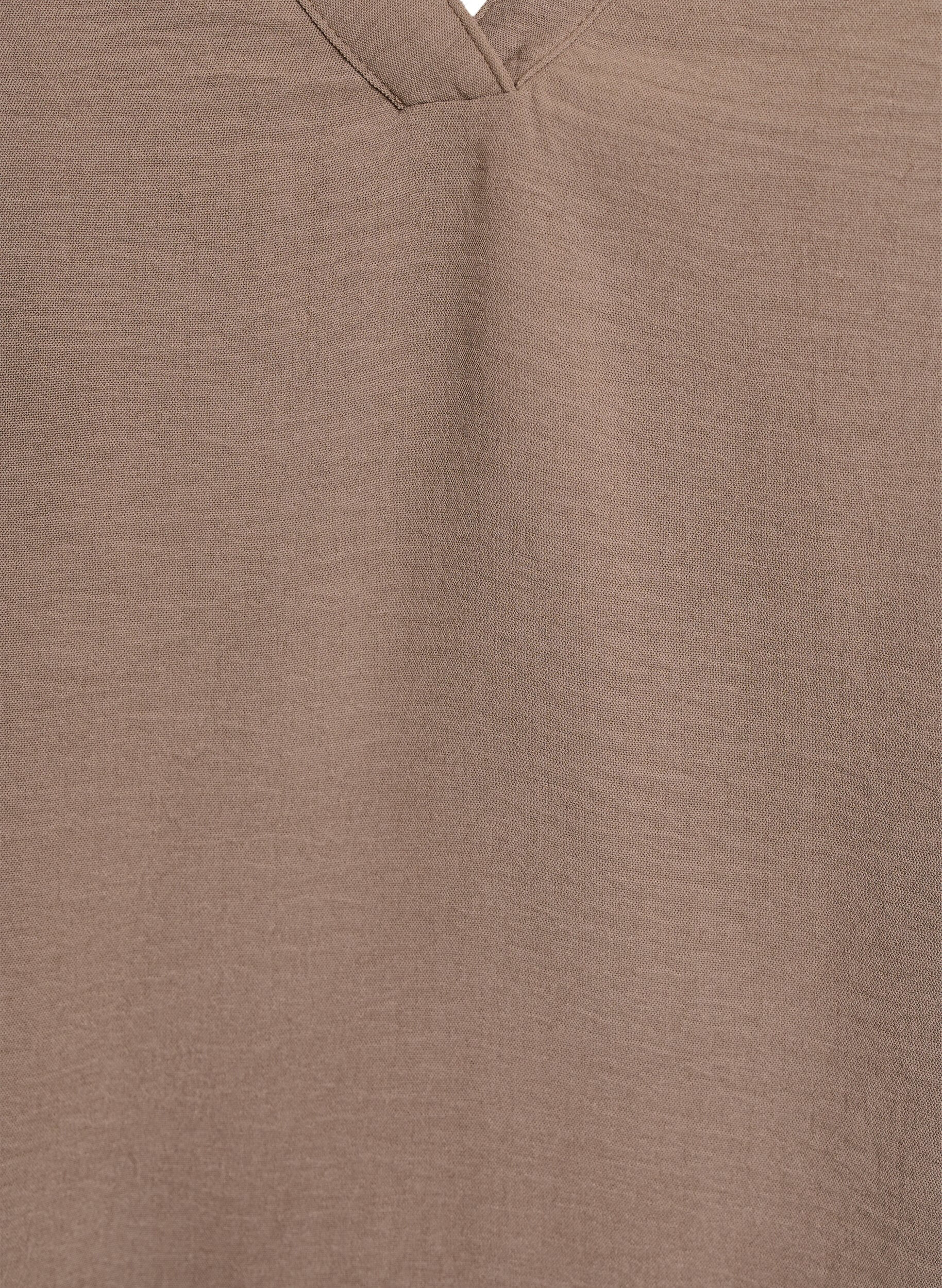 Zizzi&Auml;rmelloses Oberteil mit Faltendetails, Braun, Packshot image number 2