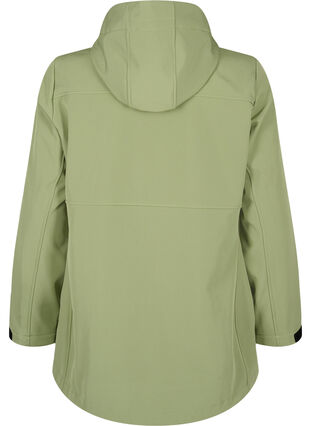 Kurze Softshell-Jacke mit Taschen, Oil Green, Packshot image number 1