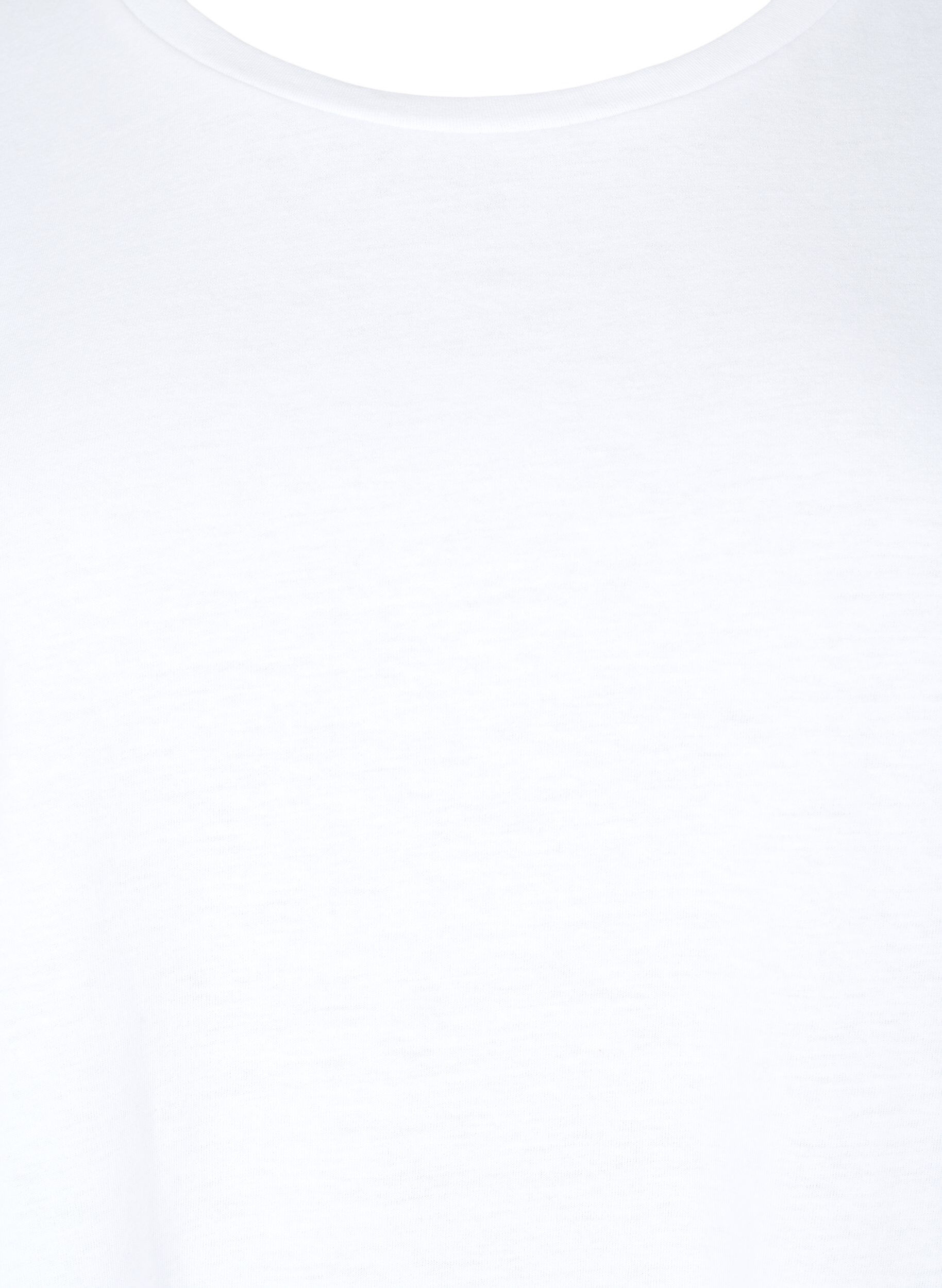 Zizzi Kurz&auml;rmeliges T-Shirt aus einer Baumwollmischung, Wei&szlig;, Packshot image number 2