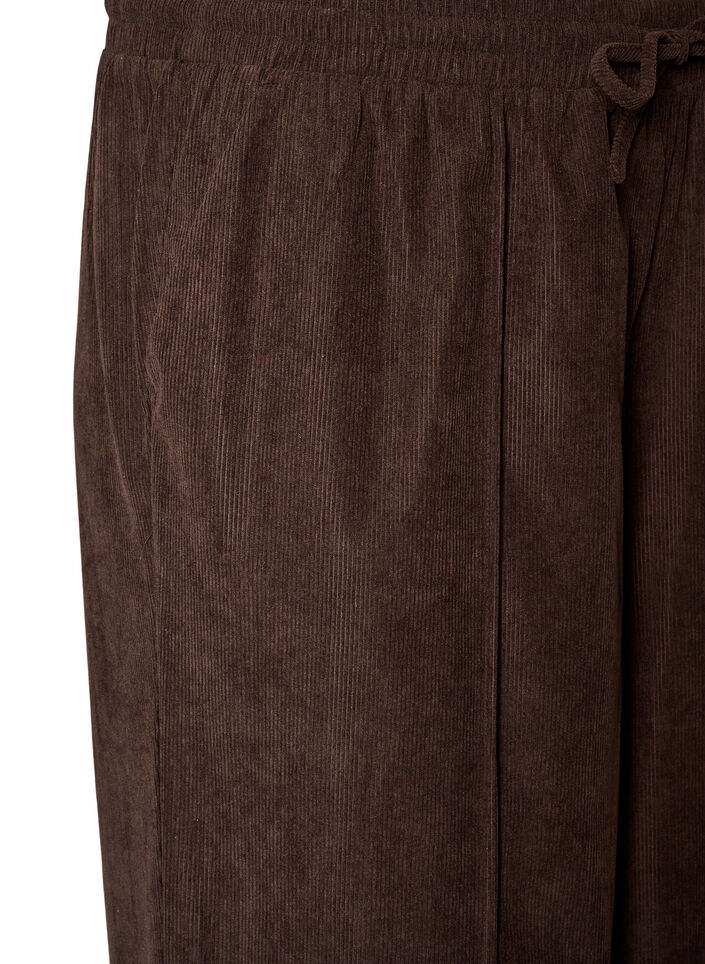 Cordhose mit weitem Bein und hoher Taille, Braun, Packshot image number 2