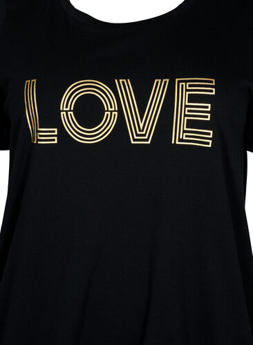 Baumwoll-T-Shirt mit Folien-Druck, Black W. Love, Packshot image number 2