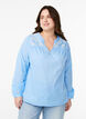 Bluse mit Stickereidetails, Blau, Model image number 0