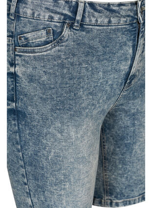 Denim Shorts mit hoher Taille, Light blue denim, Packshot image number 2