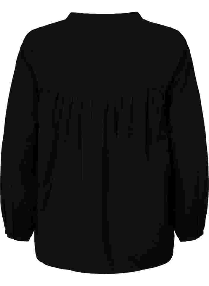 Langärmelige Bluse aus Viskosemischung, Black, Packshot image number 1