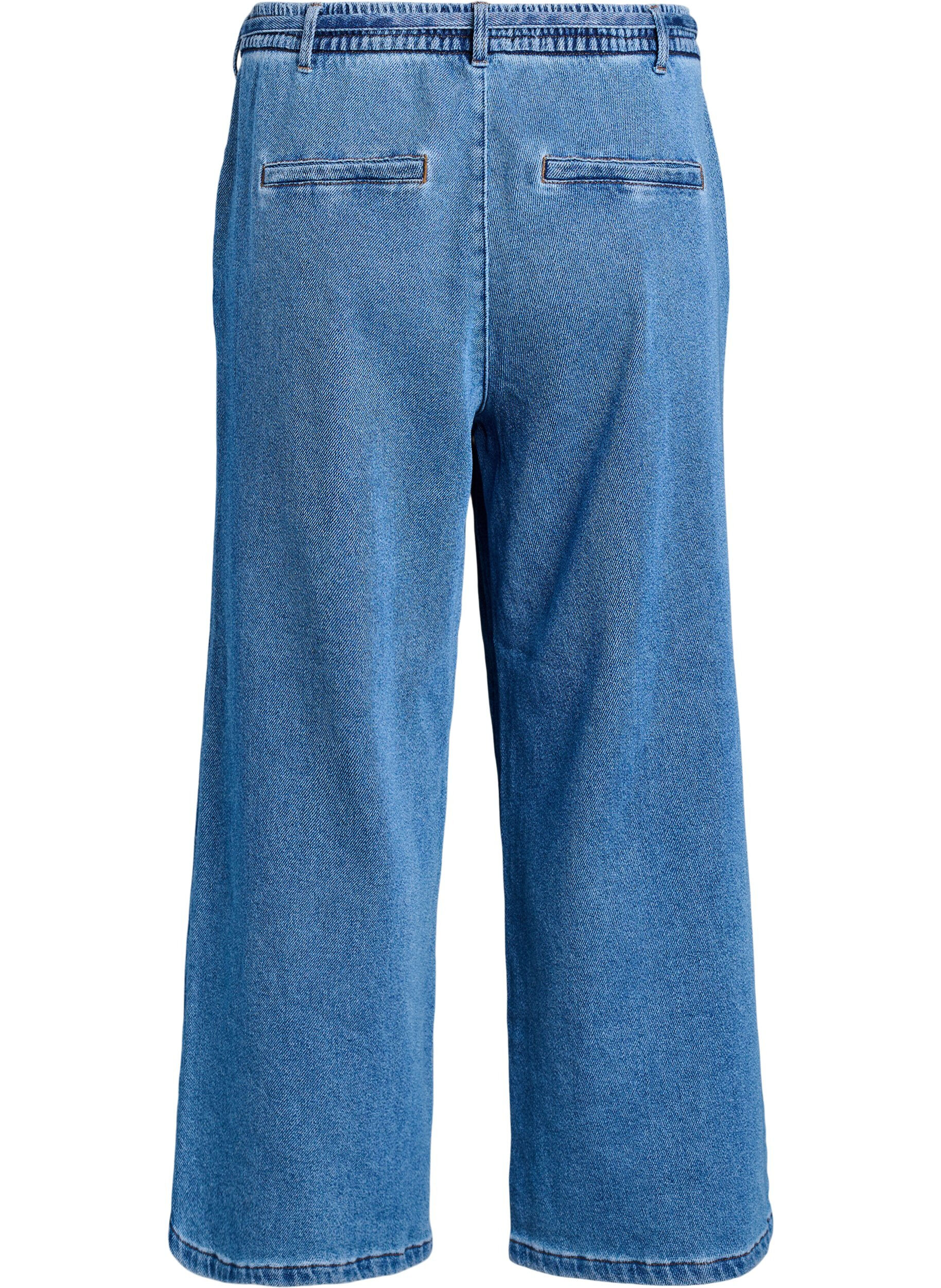 Zizzi Jeans mit lockerer Passform, elastischem Bund und Tunnelzug, Blau, Packshot image number 1