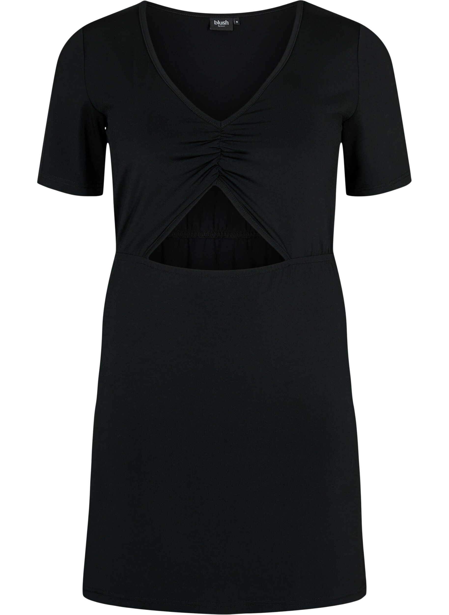 Zizzi Kurzes Kleid mit Cut-out-Teil, Black, Packshot image number 0