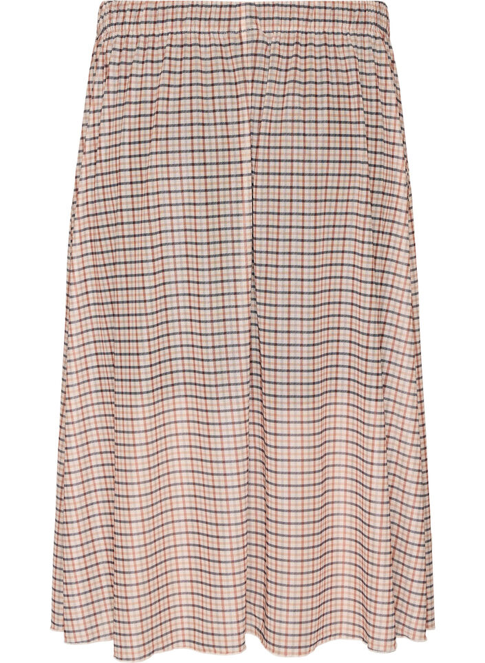 Karierter Midi-Rock aus Mesh, Beige, Packshot image number 1
