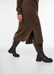 Strickkleid mit Rollkragen und Schlitzen, Braun, Model image number 2