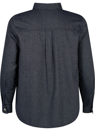 Baumwollhemd mit Nadelstreifen, Dark Blue Stripe, Packshot image number 1