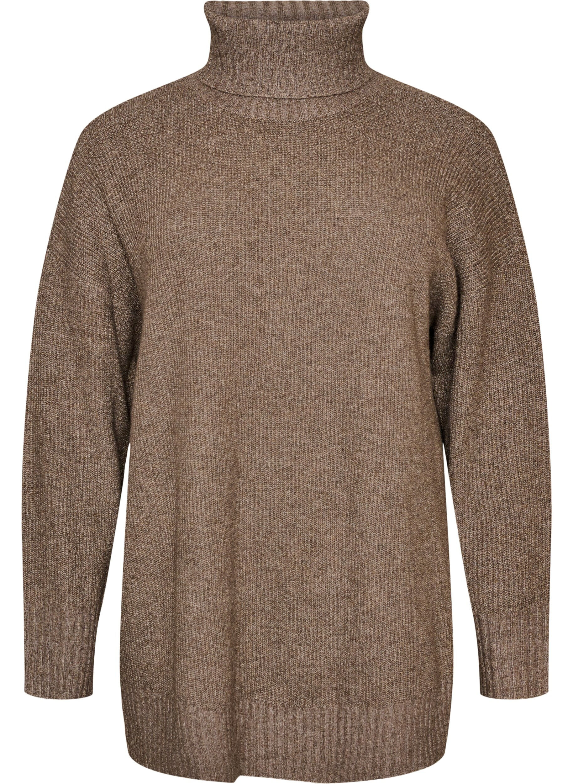 Locker gestrickter Pullover mit Rollkragen