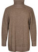 Locker gestrickter Pullover mit Rollkragen, Braun, Packshot image number 0