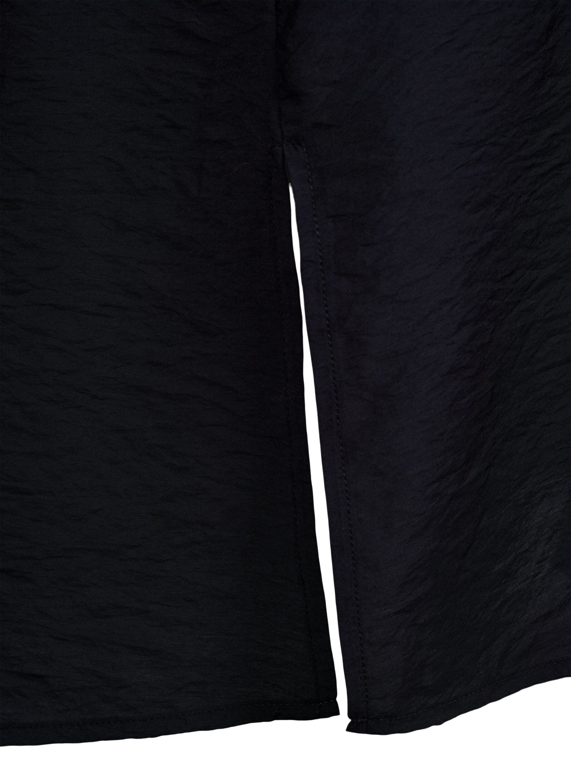 ZizziKleid aus Viskose mit V-Ausschnitt, Schwarz, Packshot image number 3