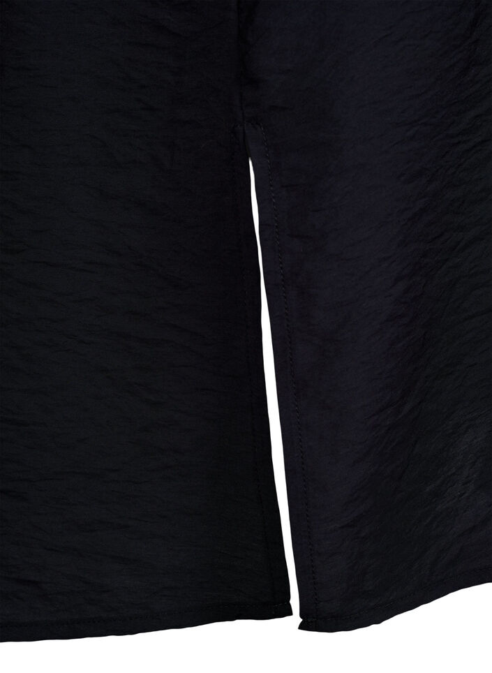 Kleid aus Viskose mit V-Ausschnitt, Schwarz, Packshot image number 3