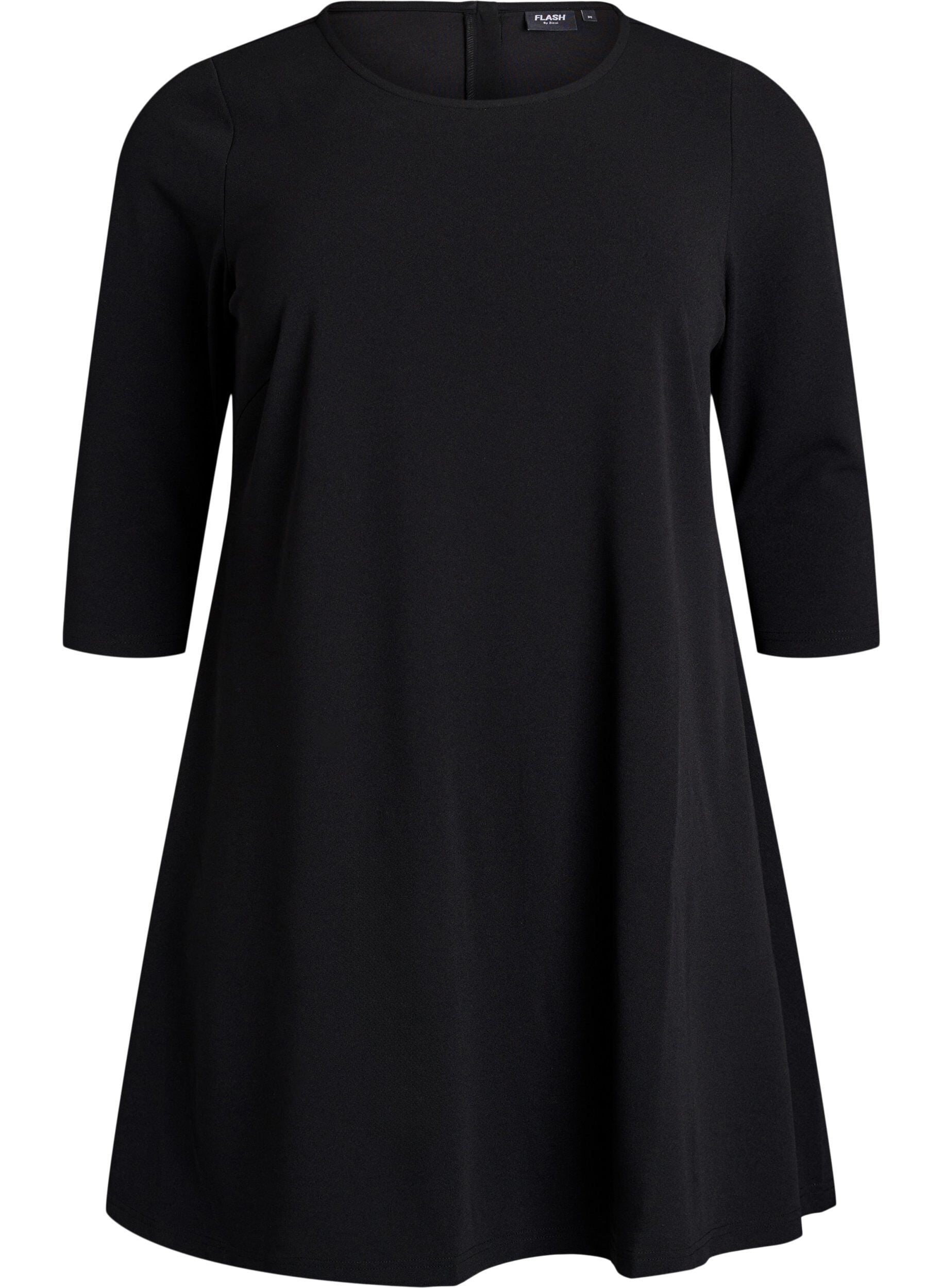 FLASH - Kurz geschnittenes A-Linien Kleid aus Webstoff mit 3/4 &Auml;rmeln