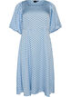 Gepunktetes Midikleid mit eckigem Ausschnitt, Blau, Packshot image number 0