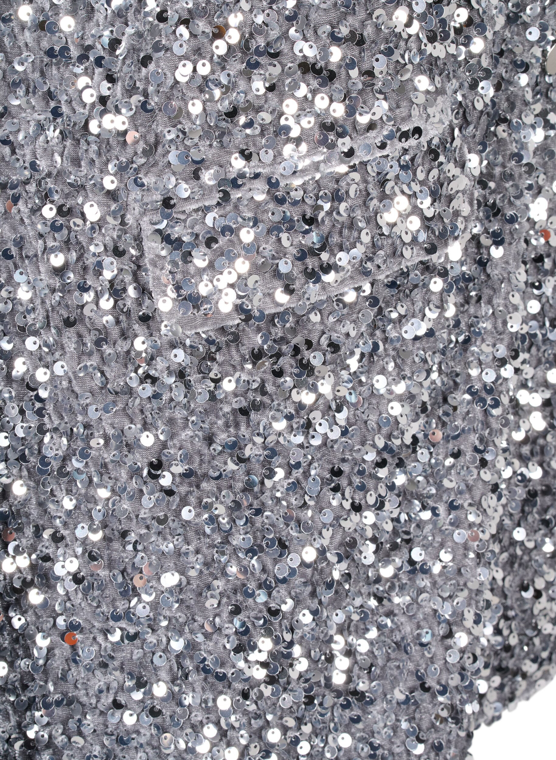 Zizzi Paillettenblazer mit Taschen, Silver, Packshot image number 3