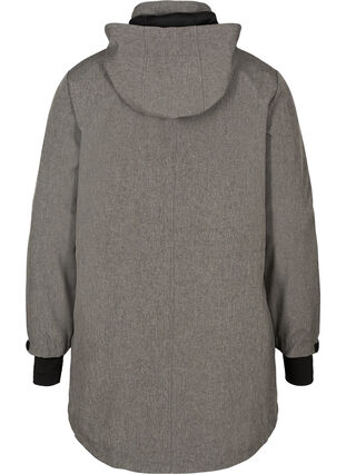 Softshell-Jacke mit Kapuze und Taschen, Medium Grey Melange, Packshot image number 1