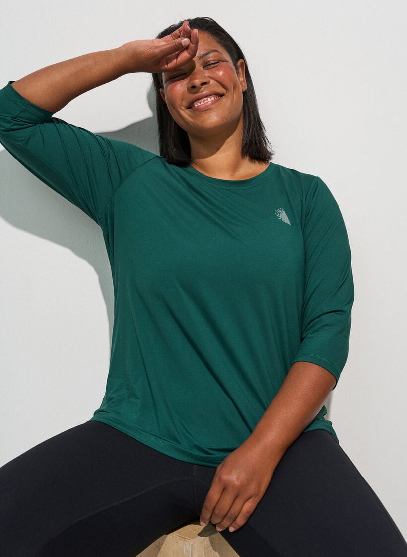 Trainingsshirt mit 3/4-&Auml;rmeln, Gr&uuml;n, Model image number 3