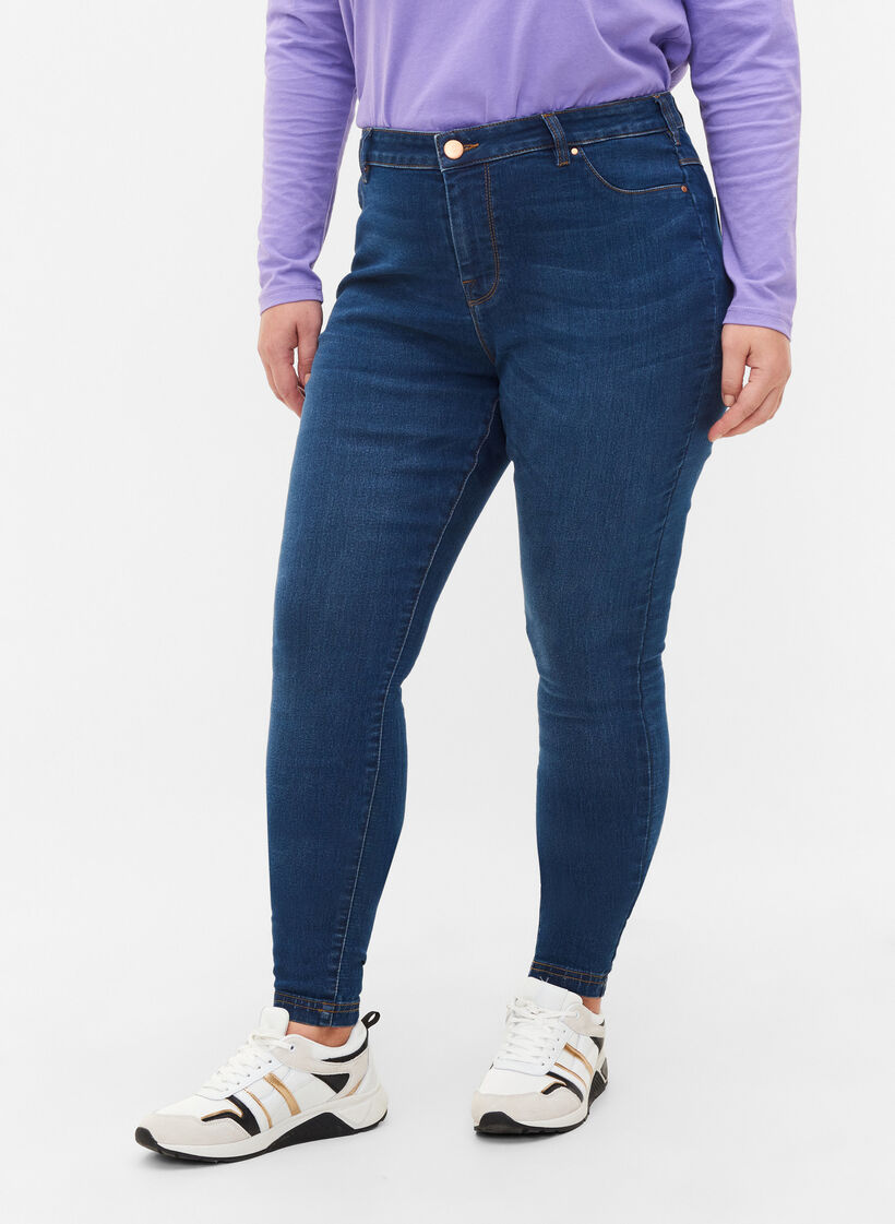 Jeggings aus Baumwollmischung, Blue denim, Model image number 2