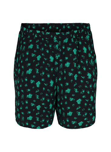 Shorts mit Print und Taschen, Green Flower AOP, Packshot image number 0