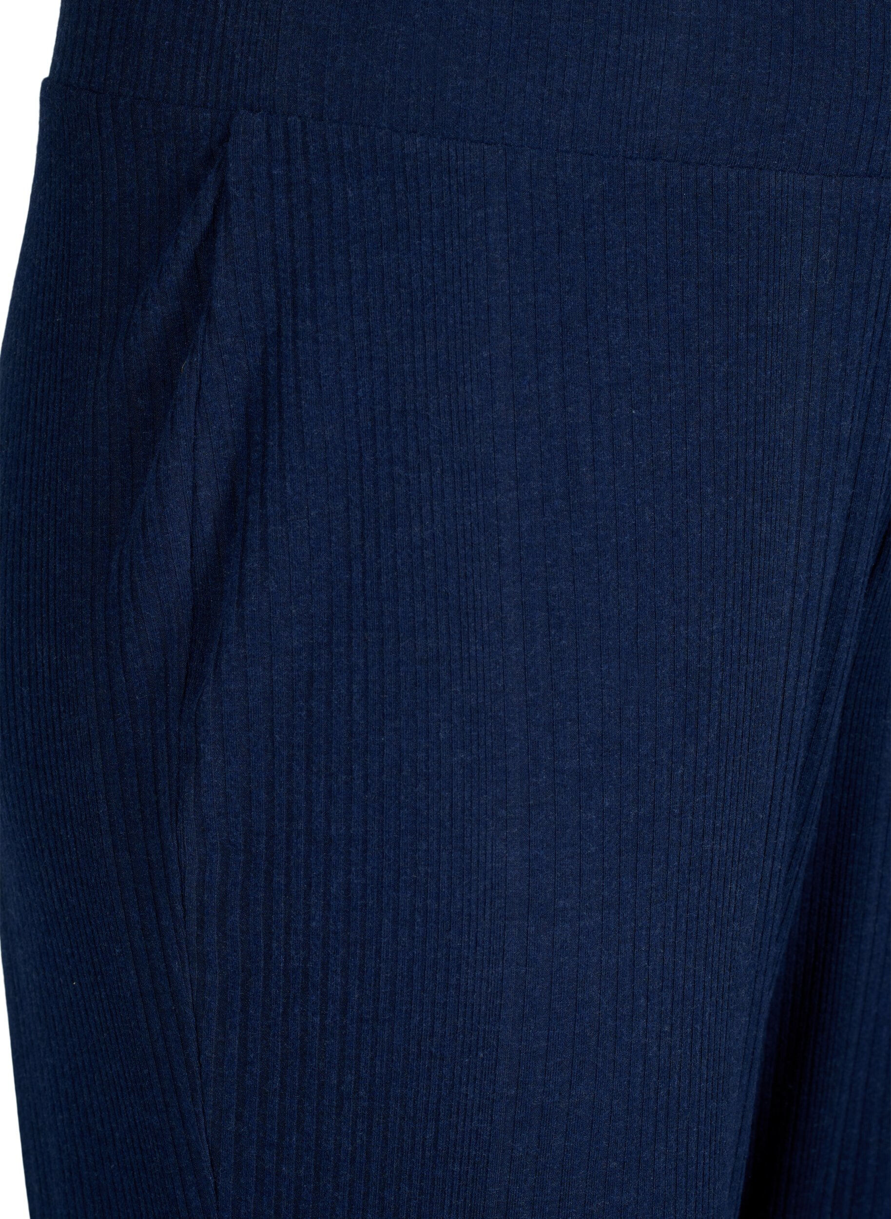 Zizzi Bequeme Hose mit gestreifter Textur, Night Sky Mel., Packshot image number 2