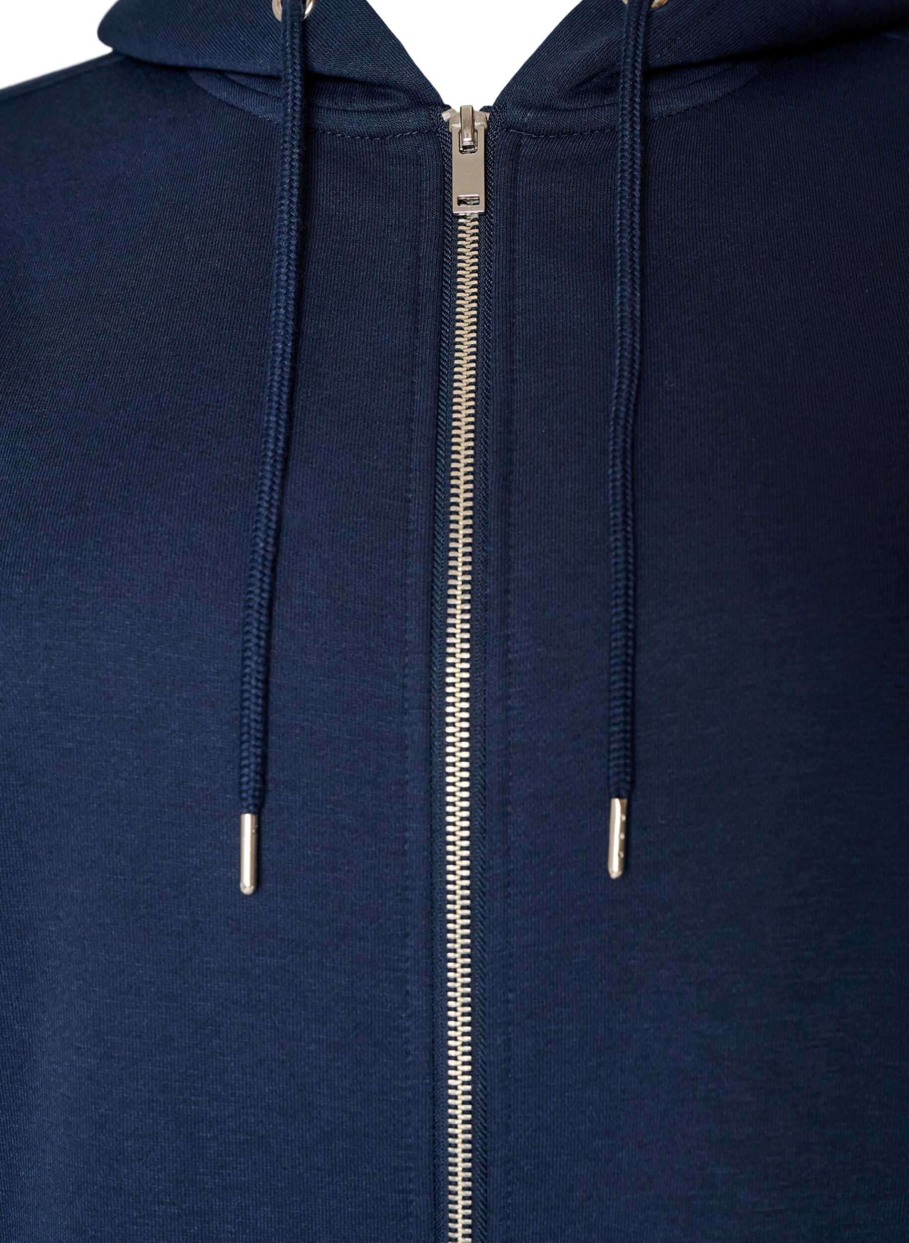 ZizziLanger Hoodie mit Rei&szlig;verschluss und Taschen, Blau, Packshot image number 2