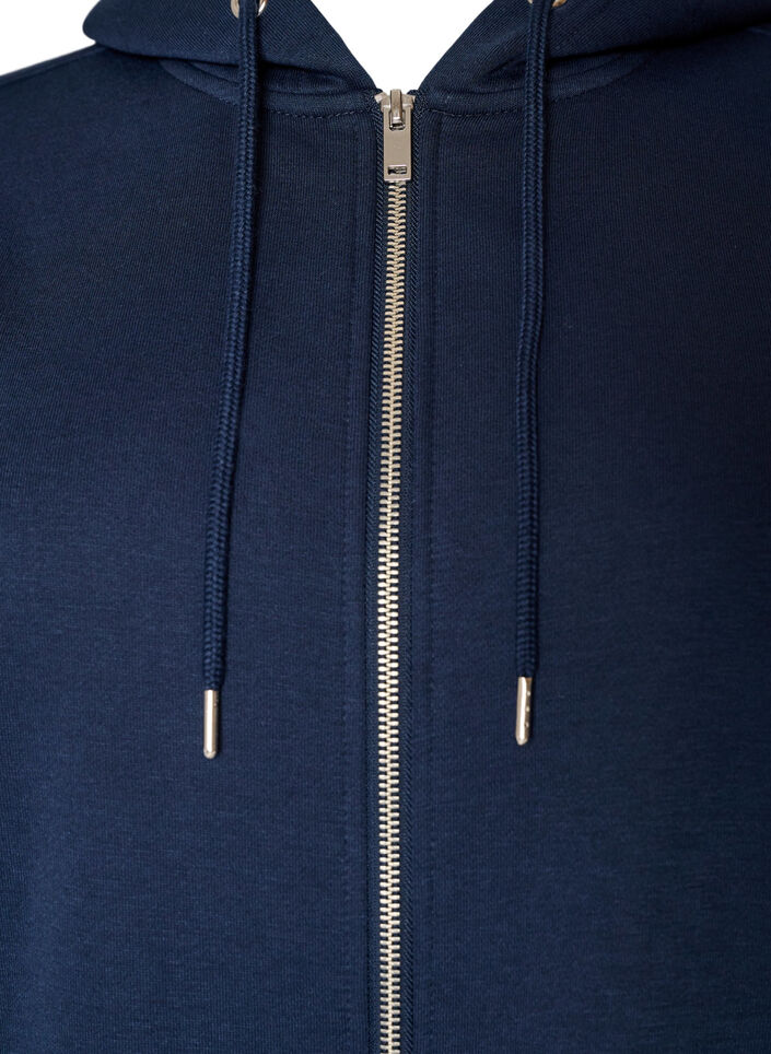 Langer Hoodie mit Rei&szlig;verschluss und Taschen, Blau, Packshot image number 2
