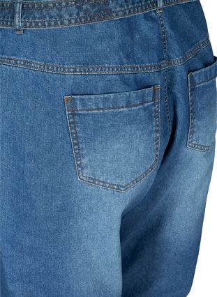 Hochtaillierte Jeans mit Gürtel, Blue denim, Packshot image number 3